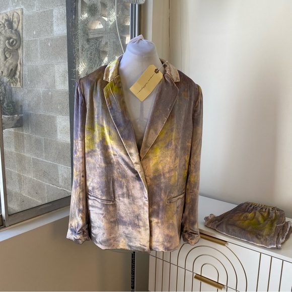 Raquel Allegra “Ether Lia” Velvet Set Blazer (L) & Pants (M), NWT Sample Sale - Picture 3 of 16
